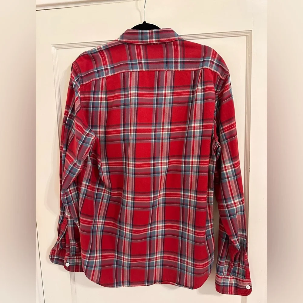 J. Crew The Sporting Life 100% Cotton Red Blue Plaid Men's Shirt Size M